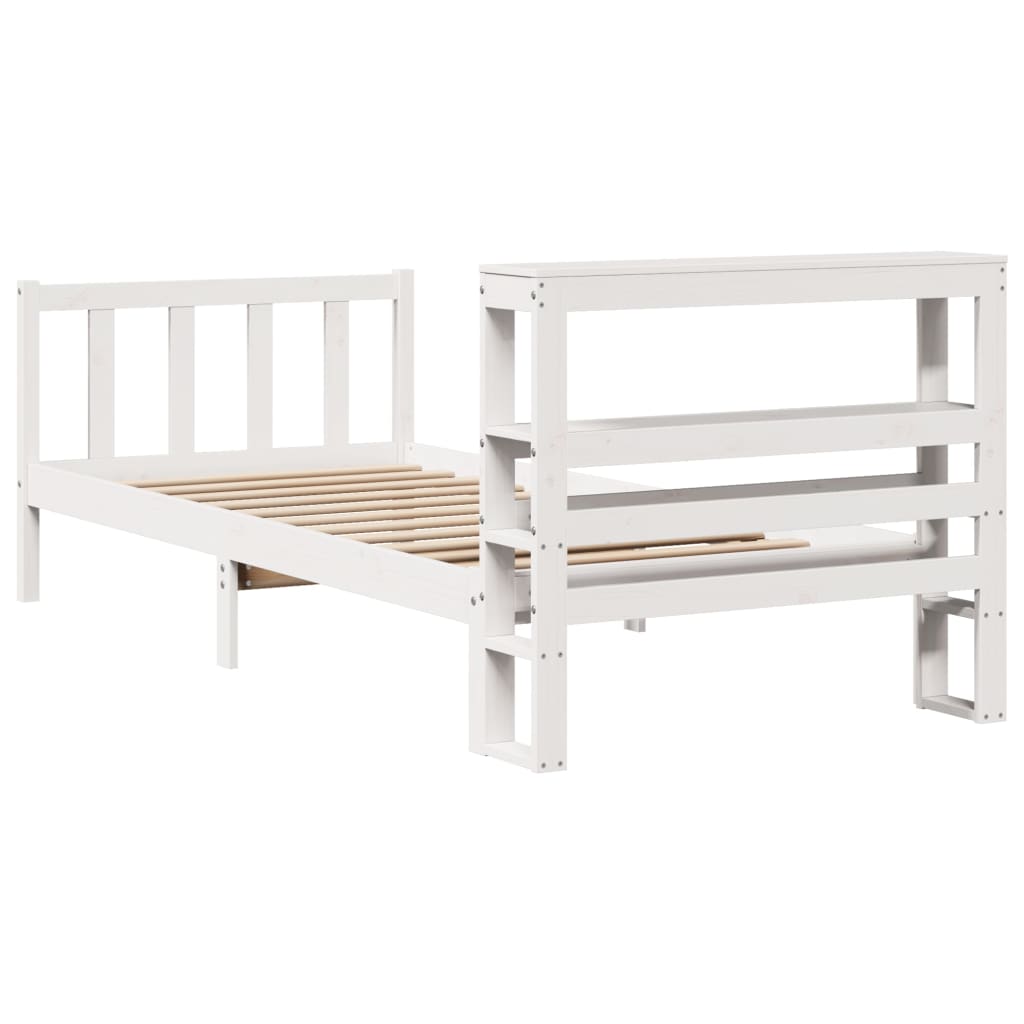 Bed Frame without Mattress White 90x200 cm Solid Wood Pine