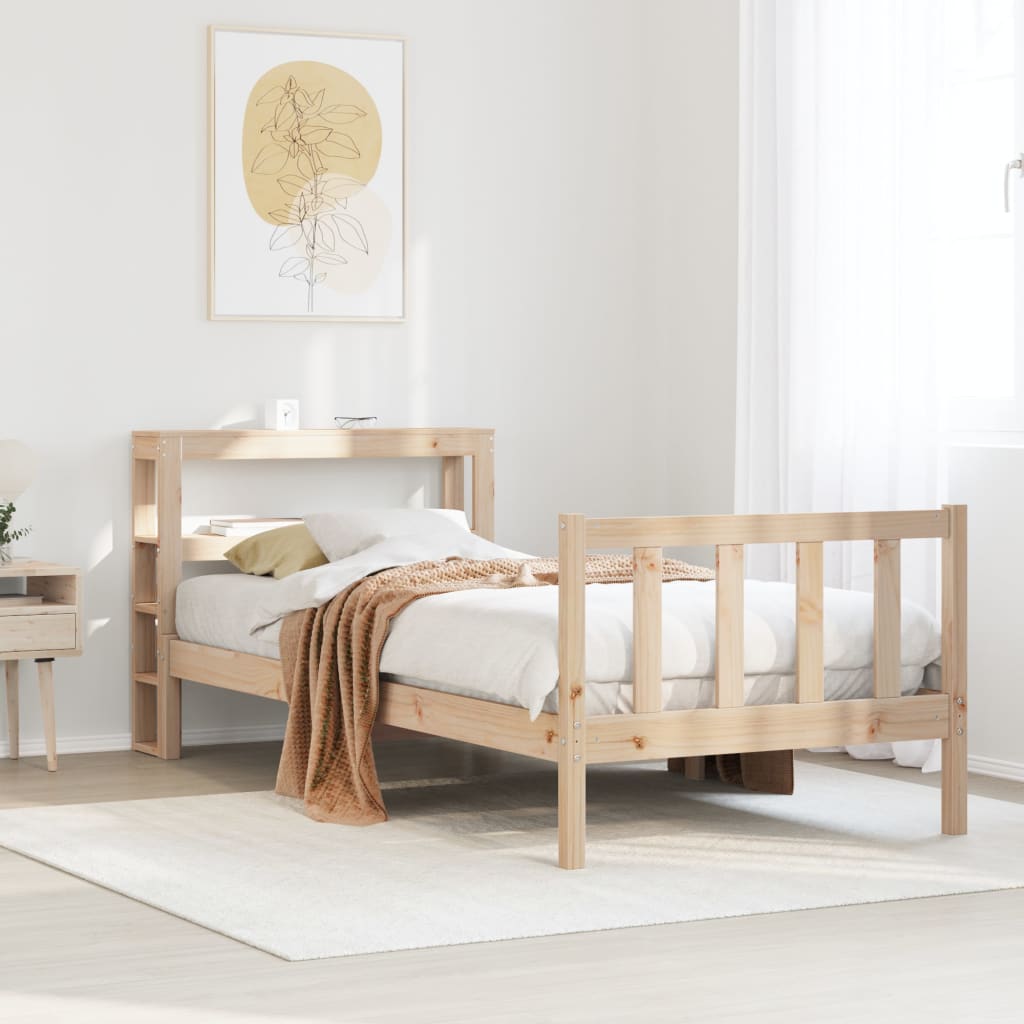 Bed Frame without Mattress 100x200 cm Solid Wood Pine