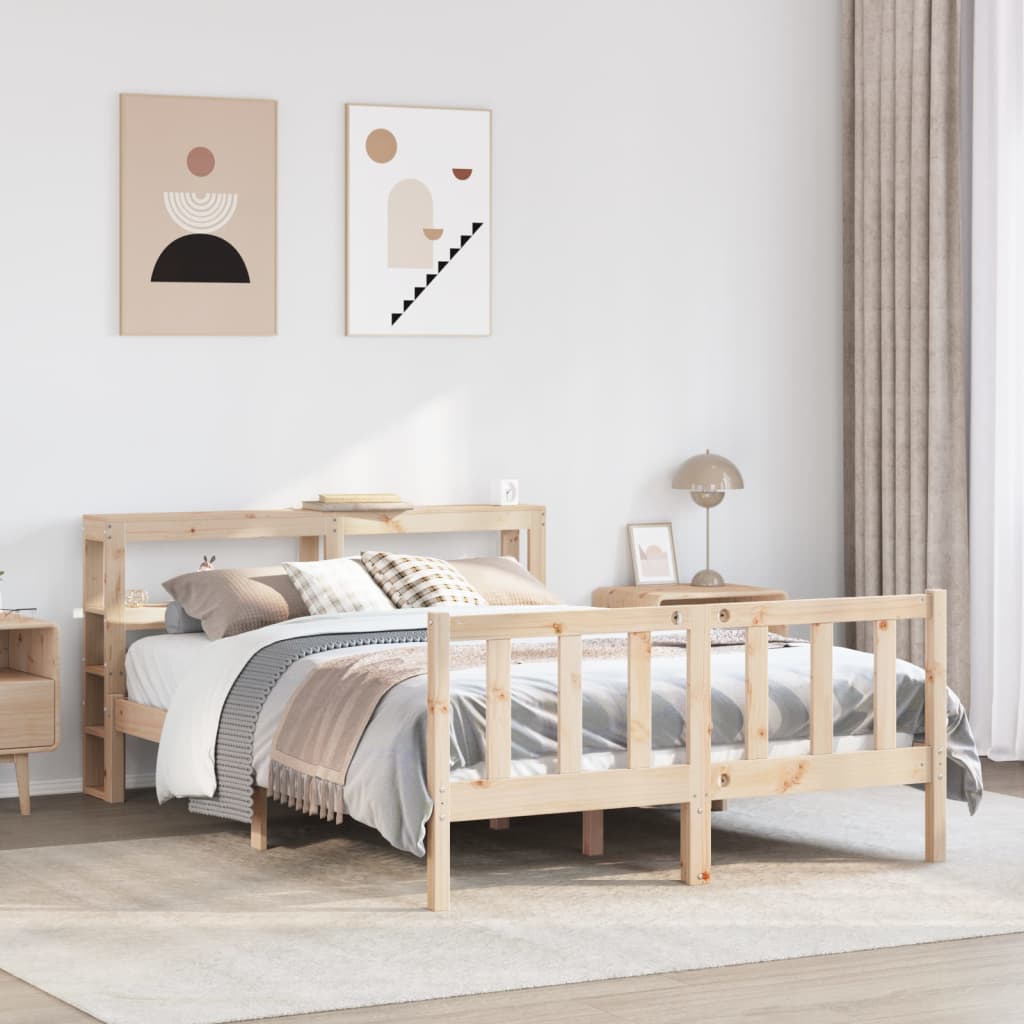 Bed Frame without Mattress 120x200 cm Solid Wood Pine