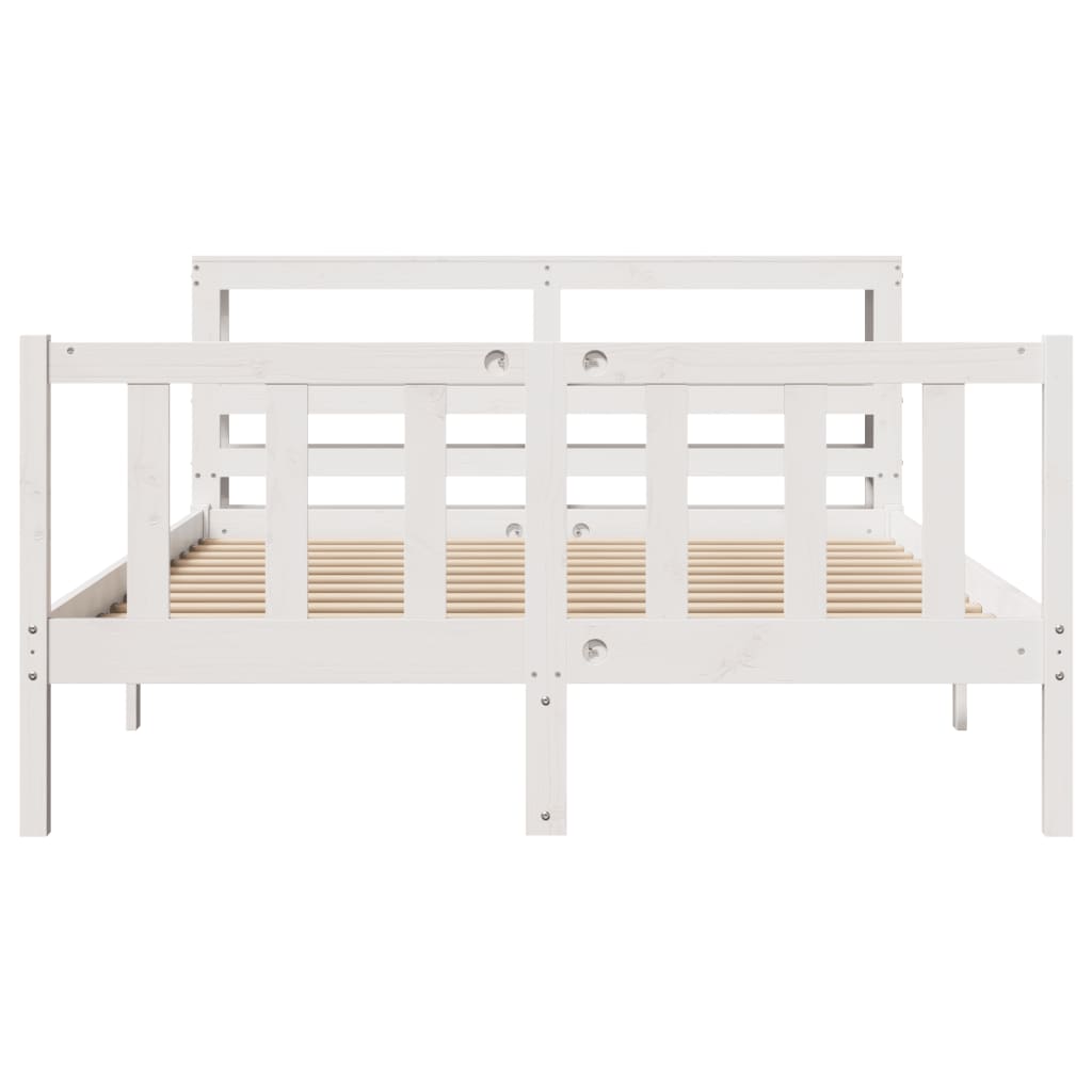 Bed Frame without Mattress White 120x200 cm Solid Wood Pine