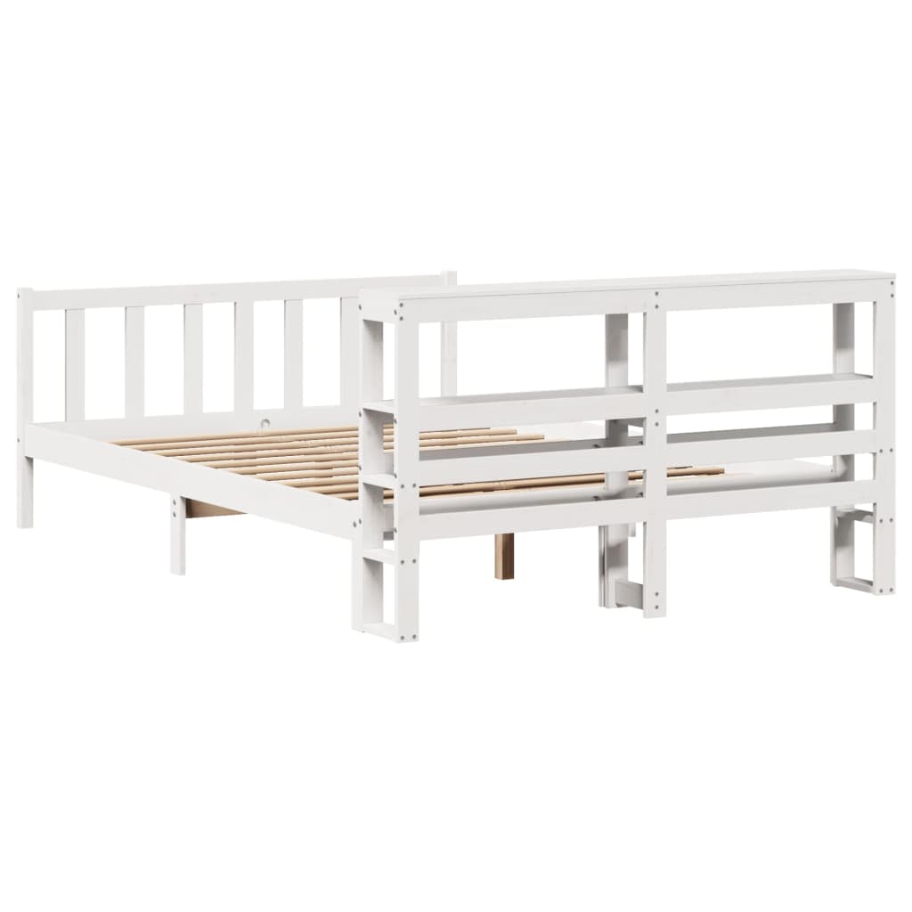 Bed Frame without Mattress White 120x200 cm Solid Wood Pine