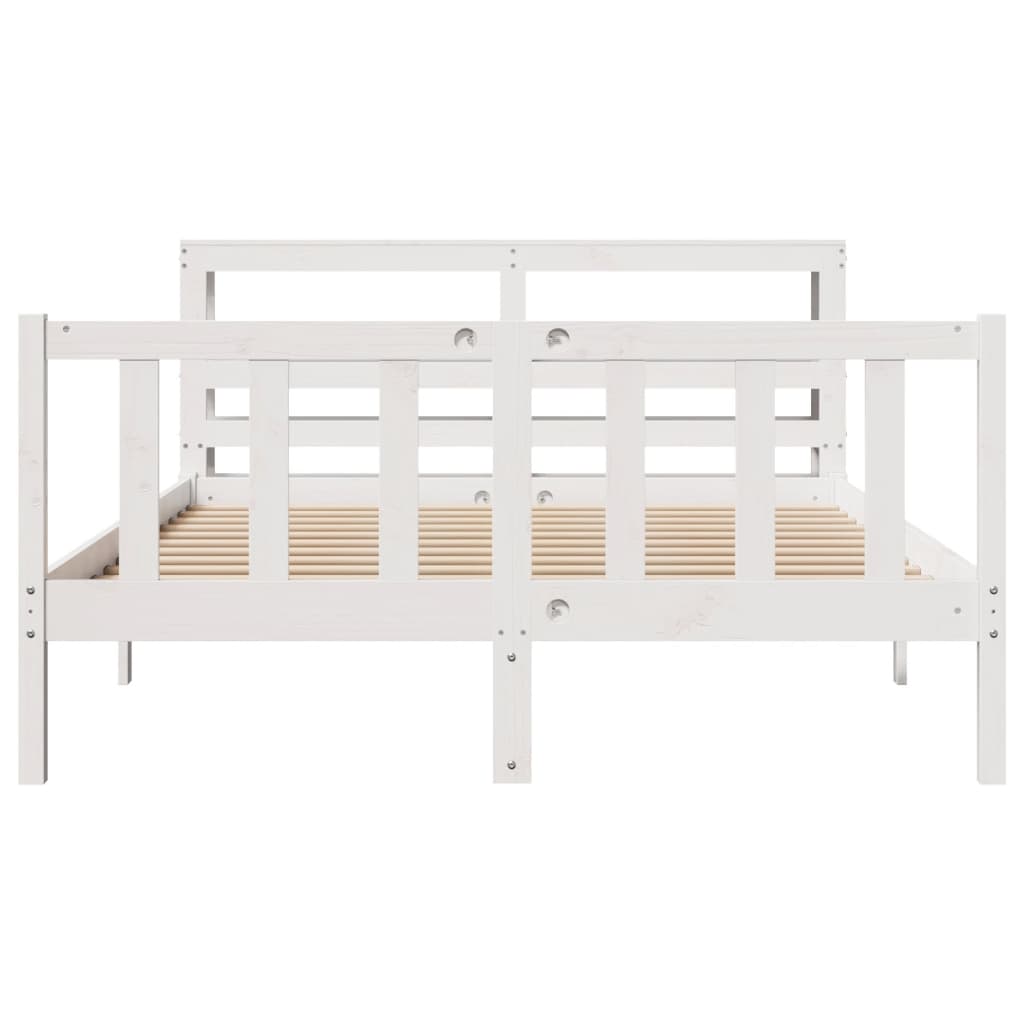 Bed Frame without Mattress White 140x200 cm Solid Wood Pine