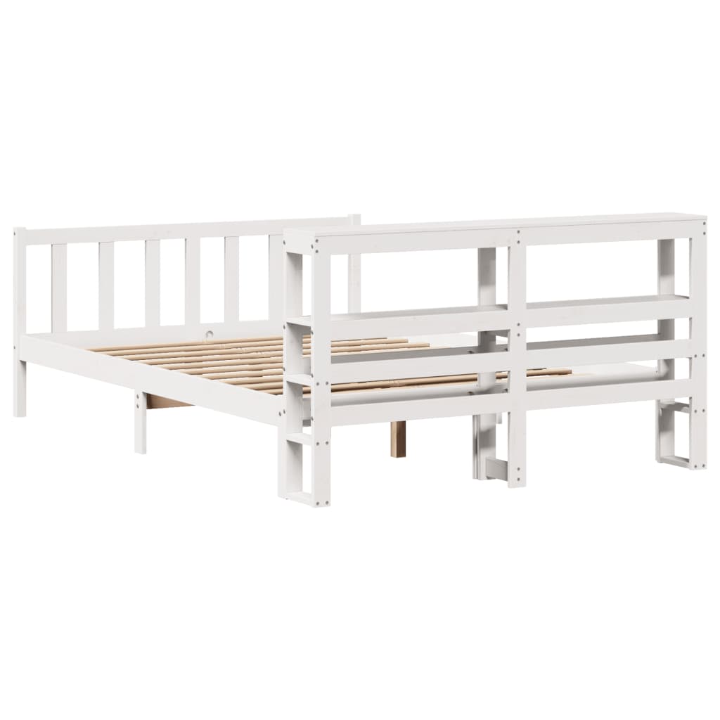 Bed Frame without Mattress White 140x200 cm Solid Wood Pine