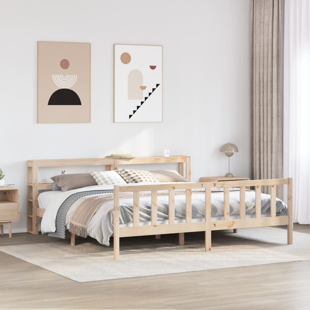 Bed Frame without Mattress 180x200 cm Super King Solid Wood Pine