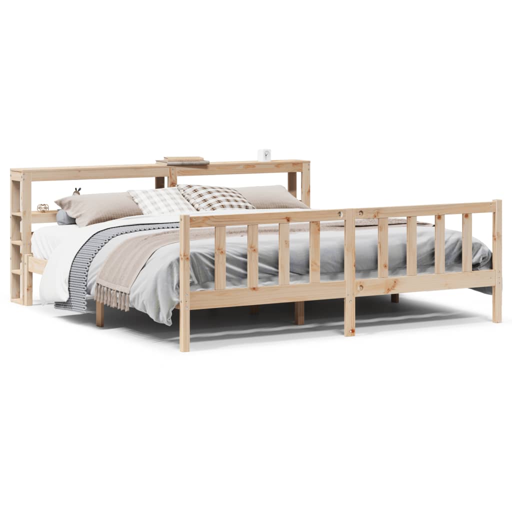 Bed Frame without Mattress 200x200 cm Solid Wood Pine