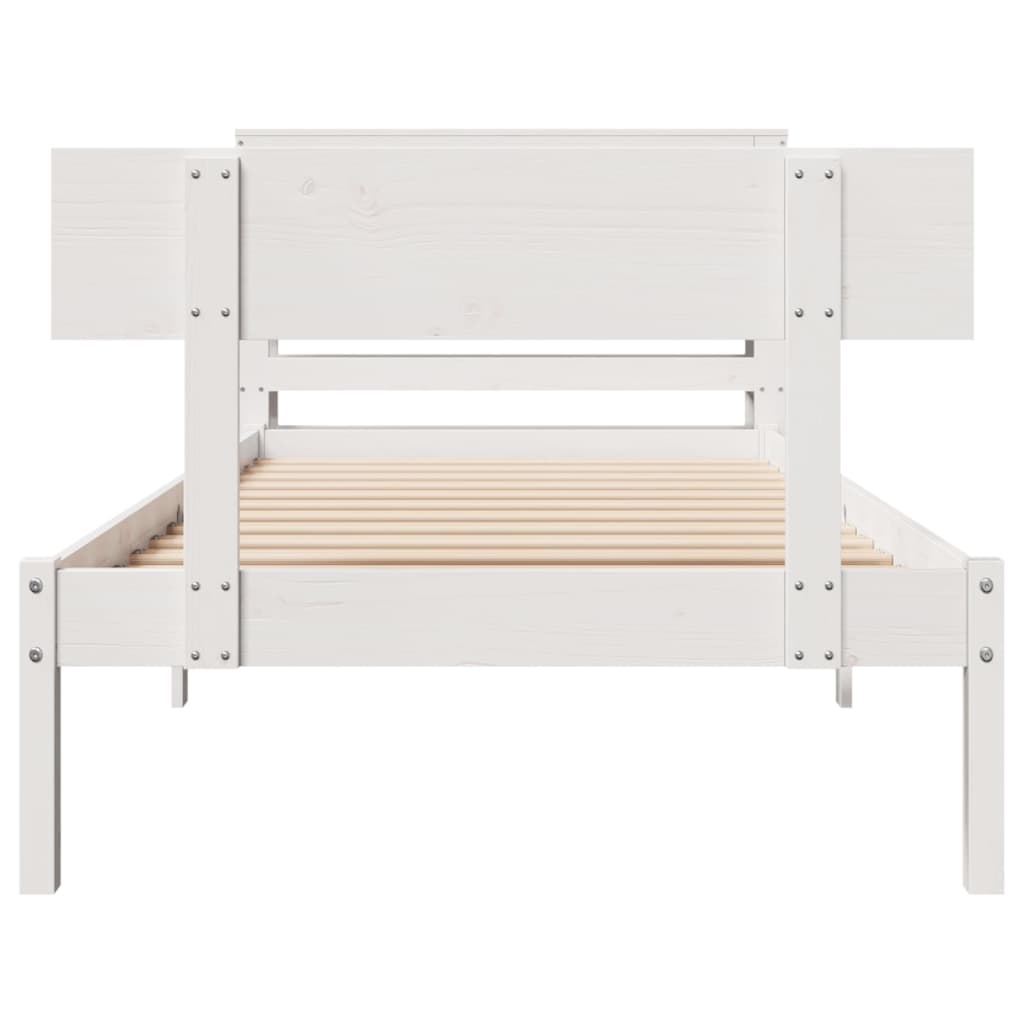 Bed Frame without Mattress White 90x190 cm Single Solid Wood Pine