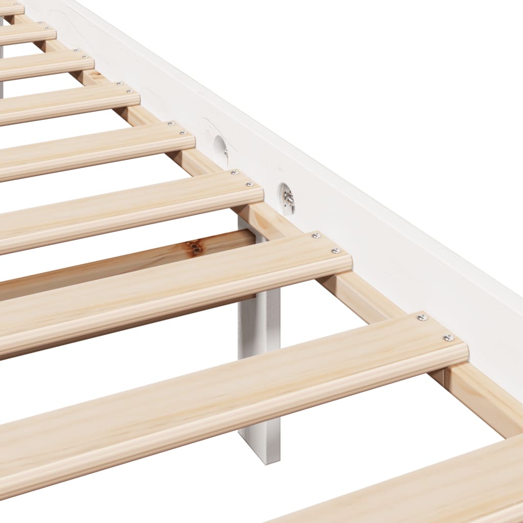 Bed Frame without Mattress White 90x190 cm Single Solid Wood Pine
