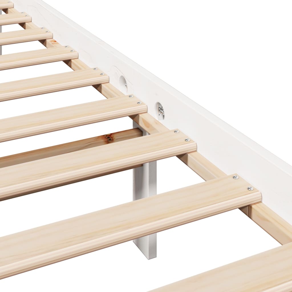 Bed Frame without Mattress White 140x190 cm Solid Wood Pine