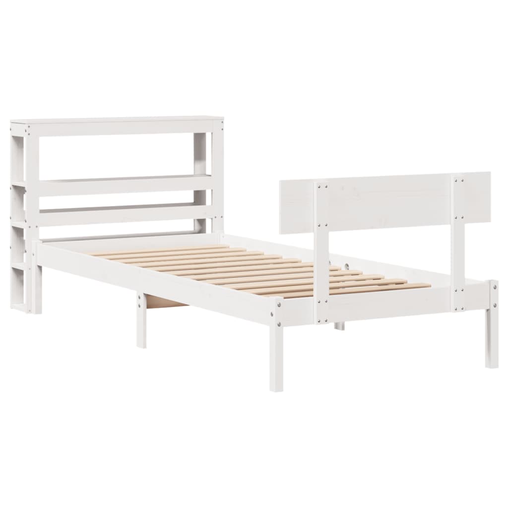 Bed Frame without Mattress White 90x200 cm Solid Wood Pine