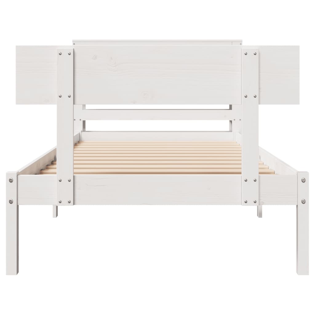 Bed Frame without Mattress White 90x200 cm Solid Wood Pine