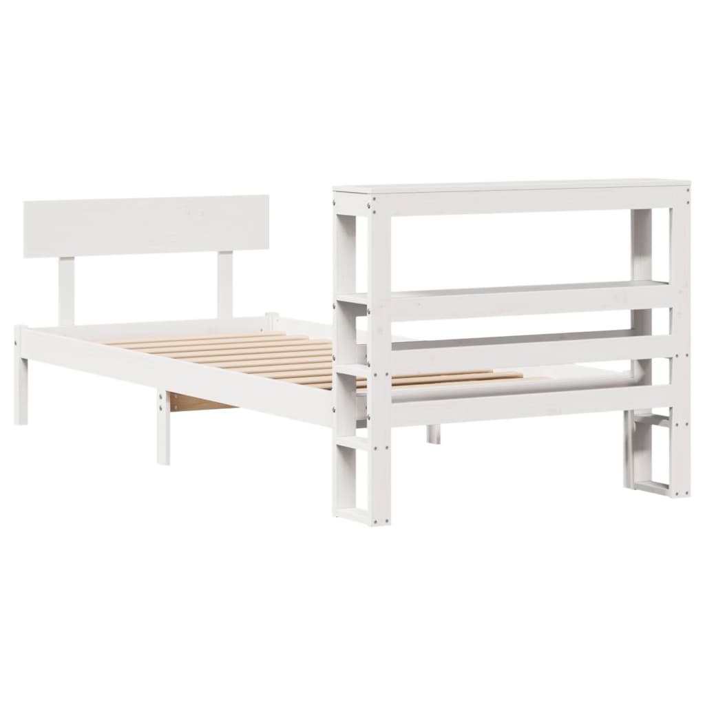 Bed Frame without Mattress White 90x200 cm Solid Wood Pine