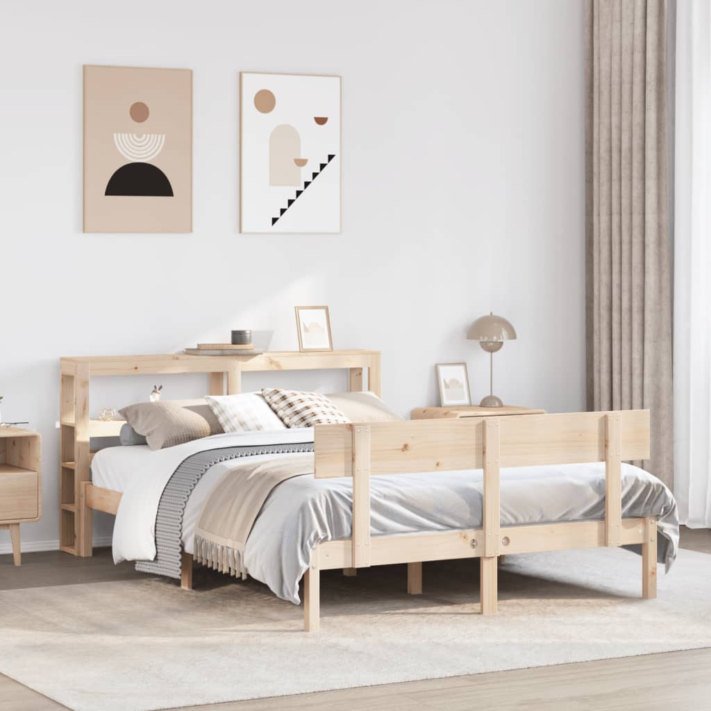 Bed Frame without Mattress 120x200 cm Solid Wood Pine