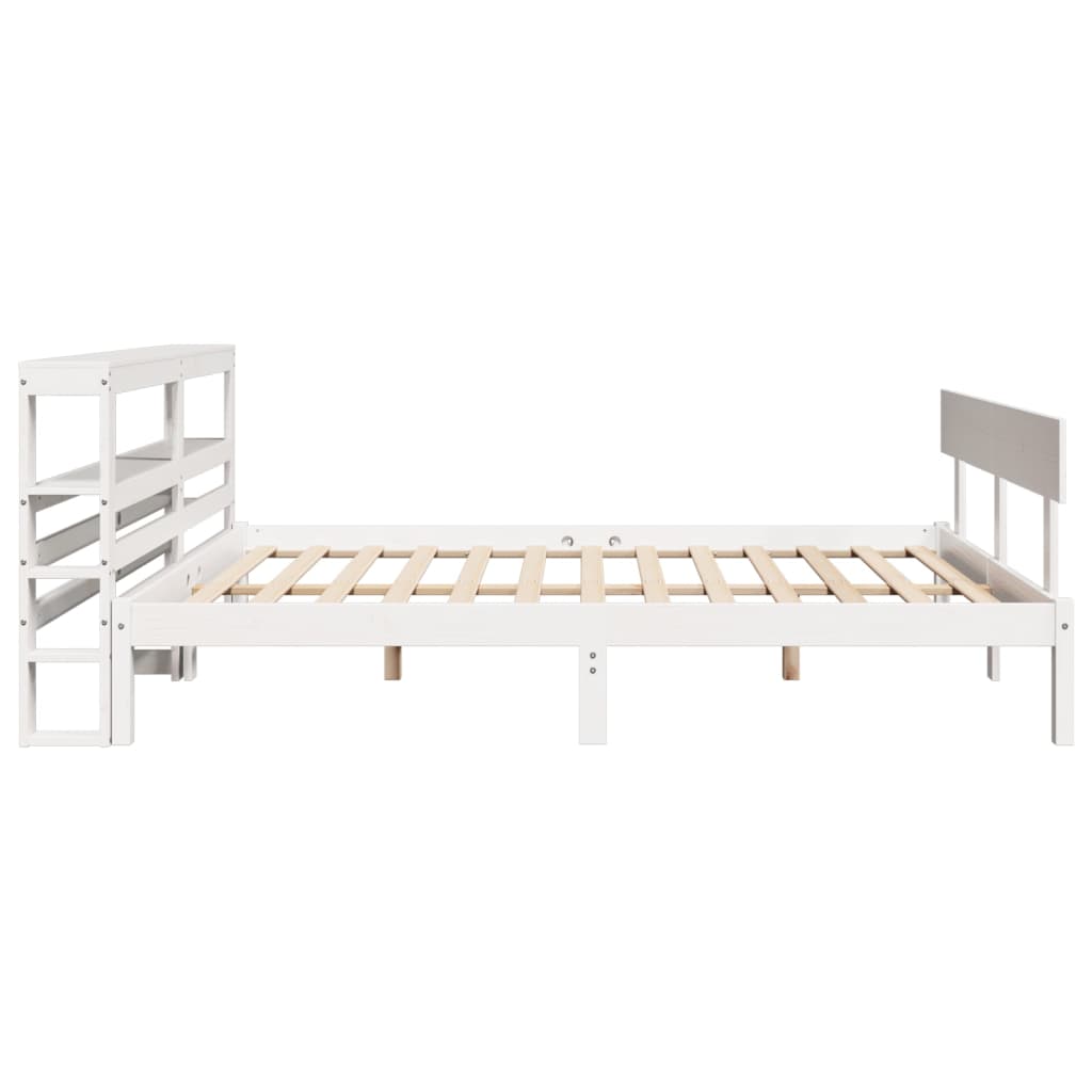 Bed Frame without Mattress White 120x200 cm Solid Wood Pine