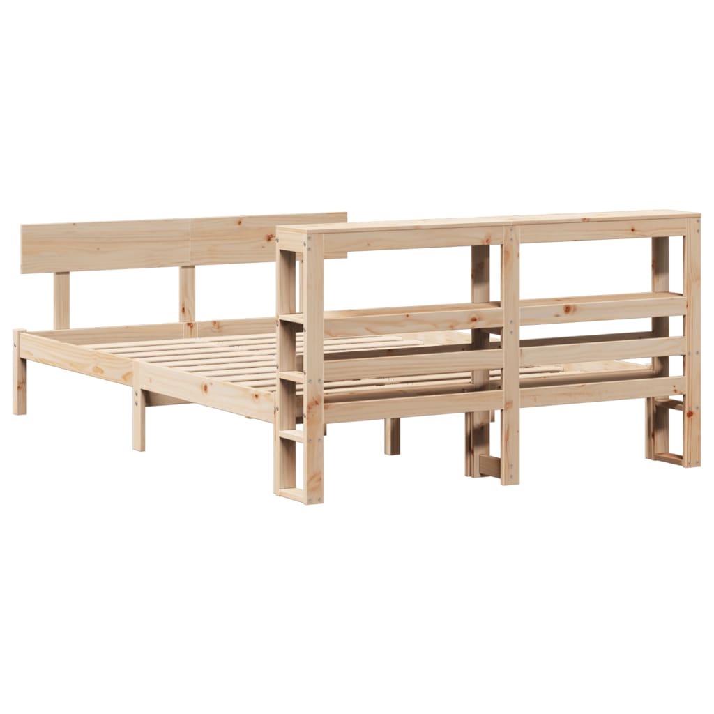 Bed Frame without Mattress 140x200 cm Solid Wood Pine