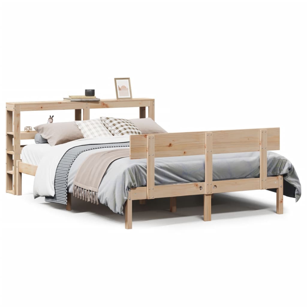 Bed Frame without Mattress 150x200 cm King Size Solid Wood Pine