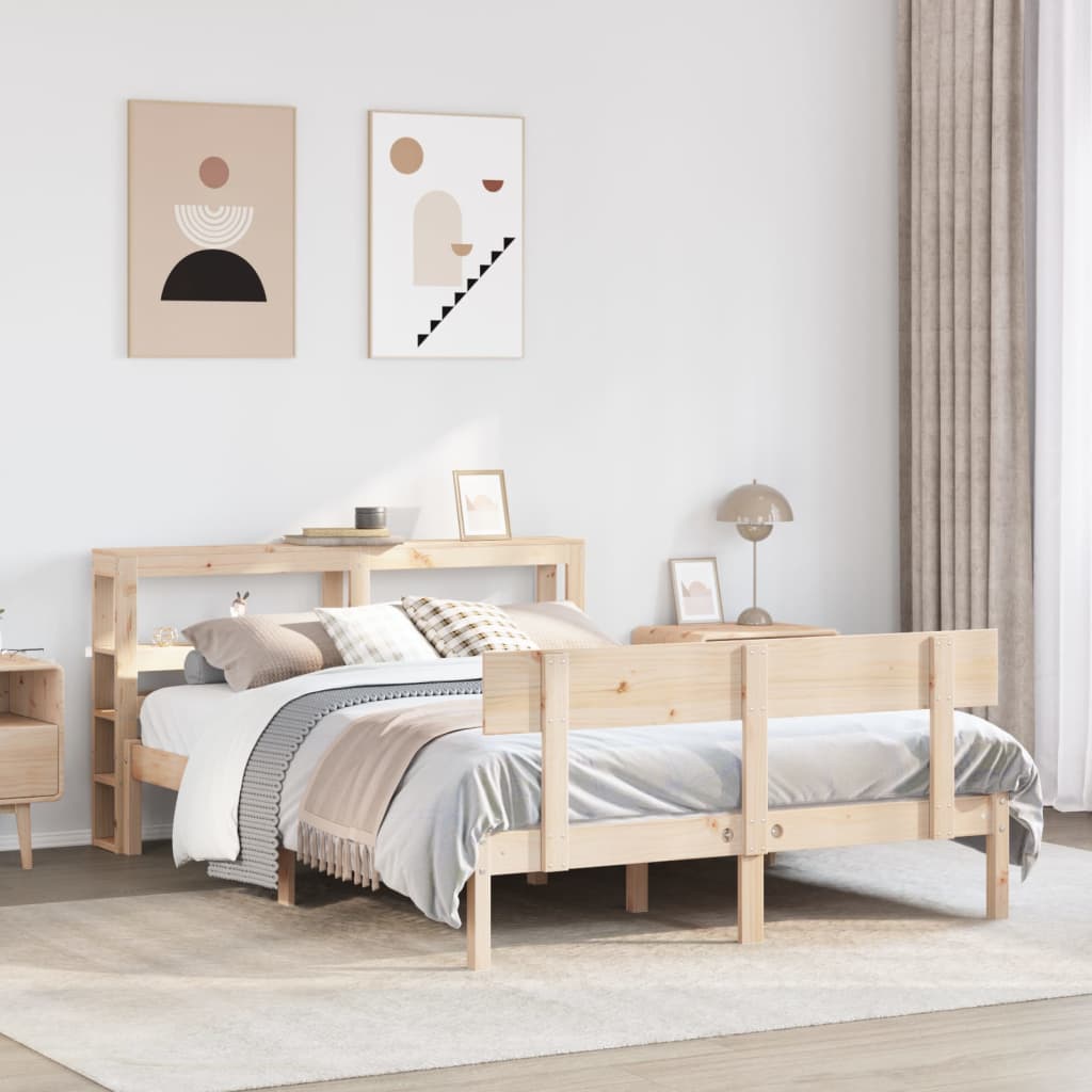 Bed Frame without Mattress 150x200 cm King Size Solid Wood Pine