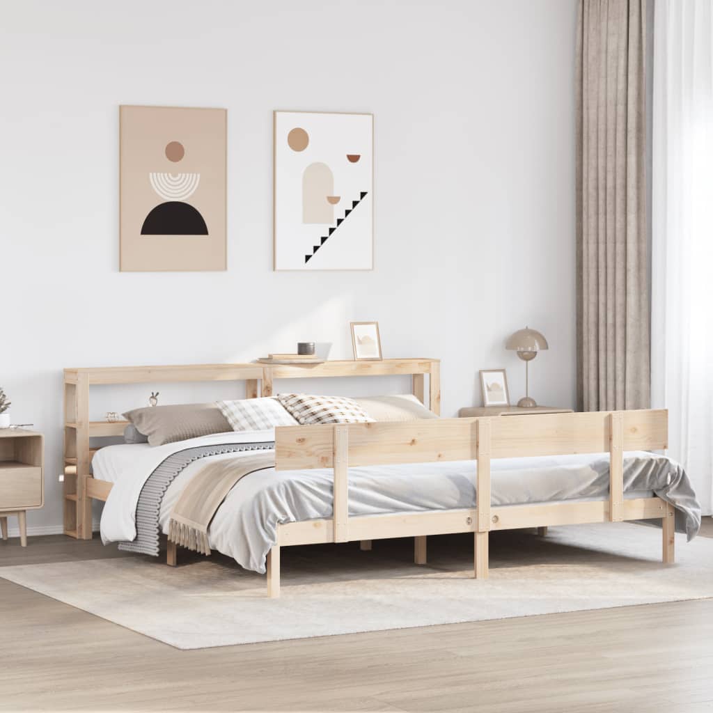 Bed Frame without Mattress 180x200 cm Super King Solid Wood Pine