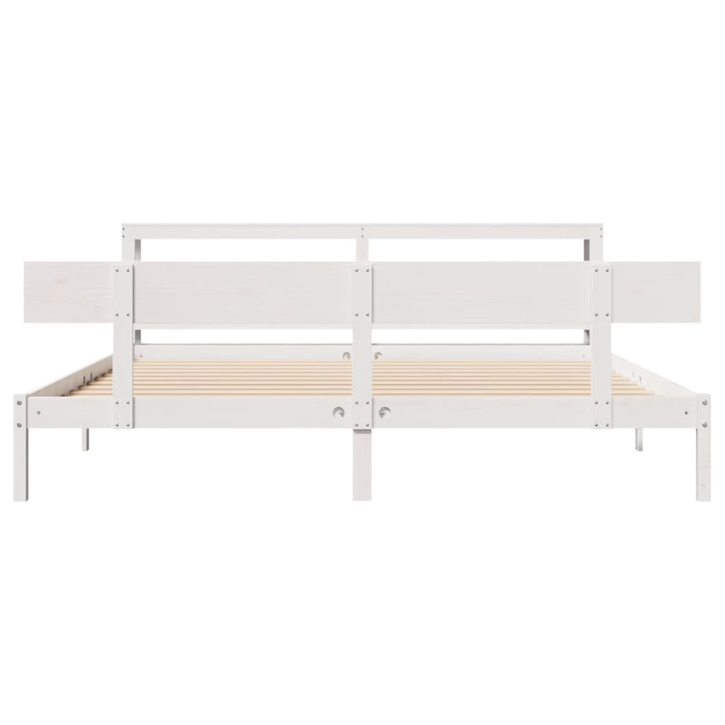 Bed Frame without Mattress White 180x200 cm Super King Solid Wood Pine