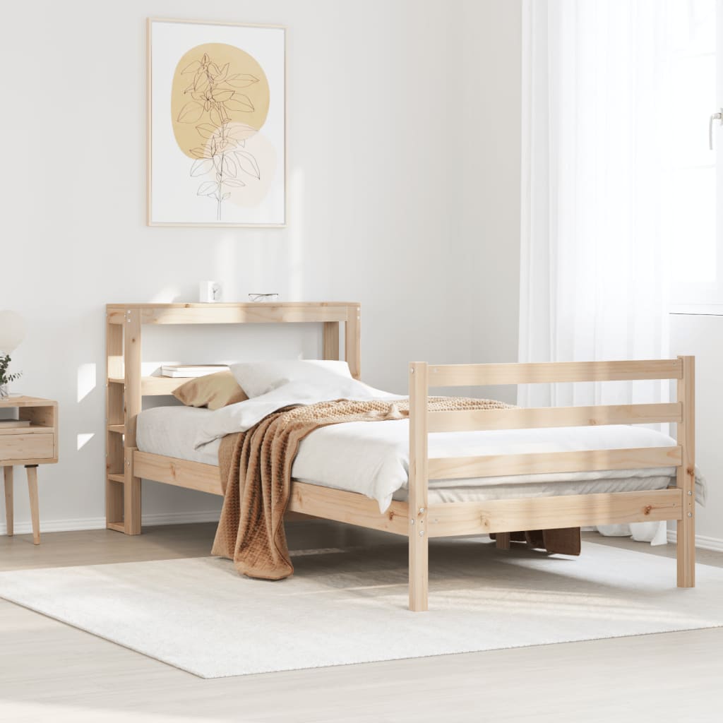 Bed Frame without Mattress 75x190 cm Small Single Solid Wood Pine