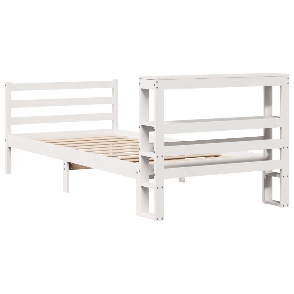 Bed Frame without Mattress White 75x190 cm Small Single Solid Wood Pine