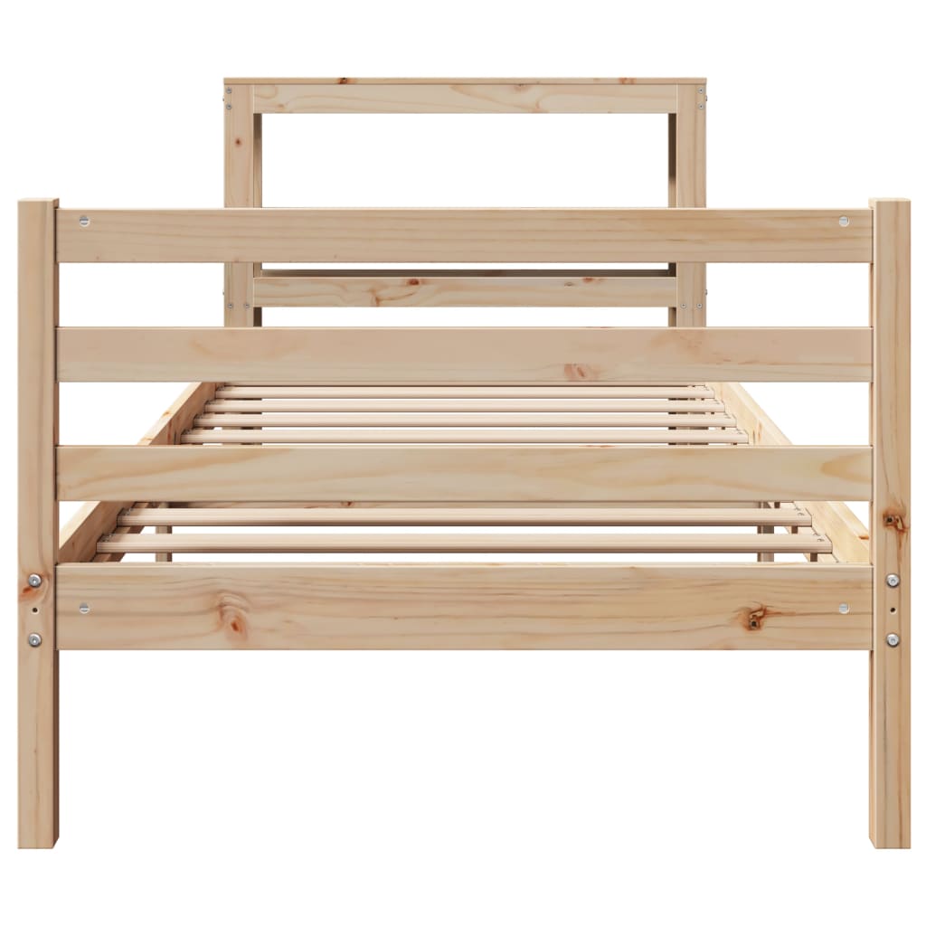 Bed Frame without Mattress 90x190 cm Single Solid Wood Pine