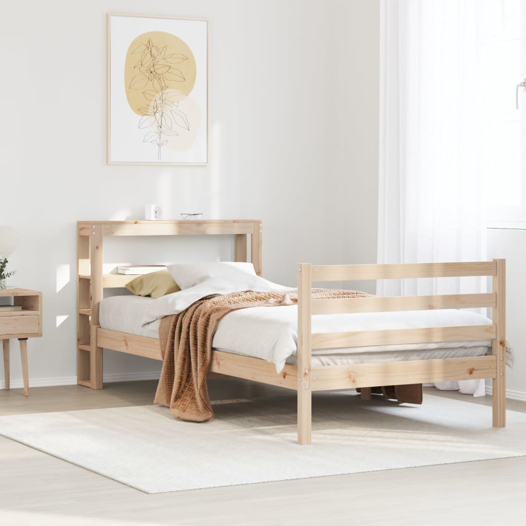 Bed Frame without Mattress 90x190 cm Single Solid Wood Pine