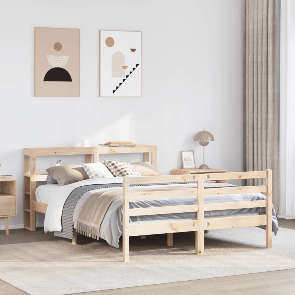 Bed Frame without Mattress 120x190 cm Small Double Solid Wood Pine