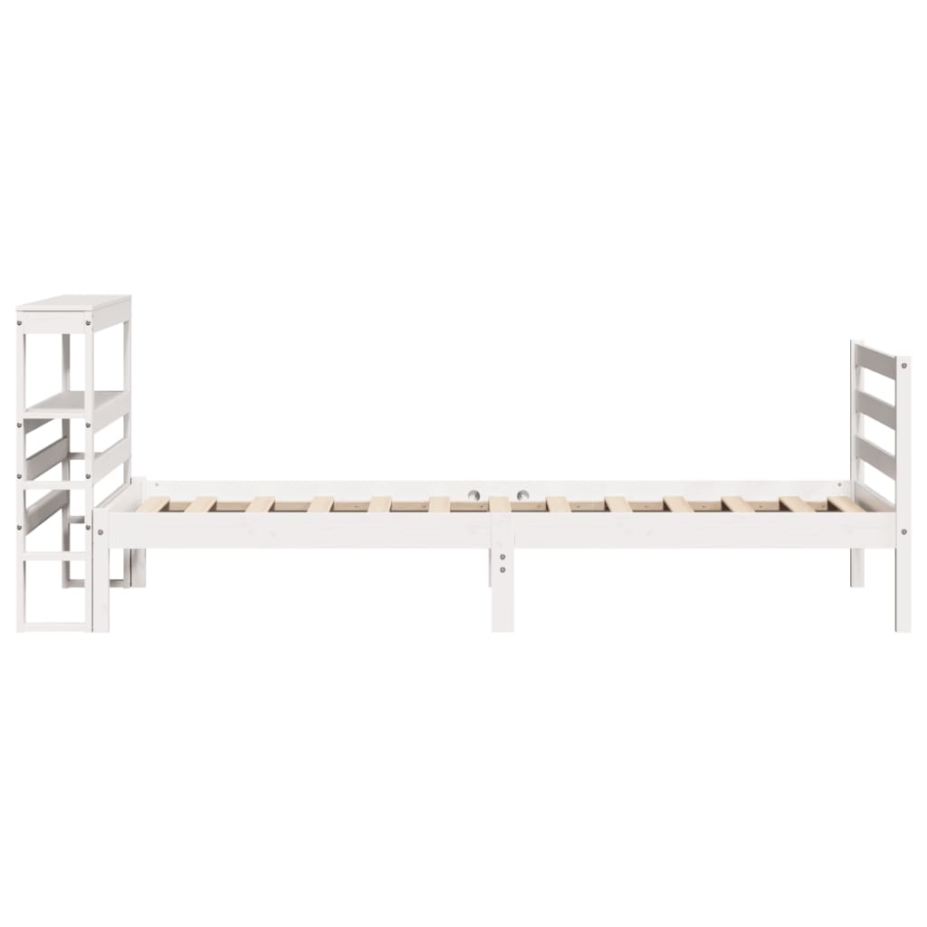 Bed Frame without Mattress White 90x200 cm Solid Wood Pine