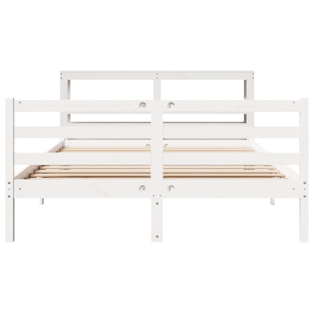 Bed Frame without Mattress White 120x200 cm Solid Wood Pine