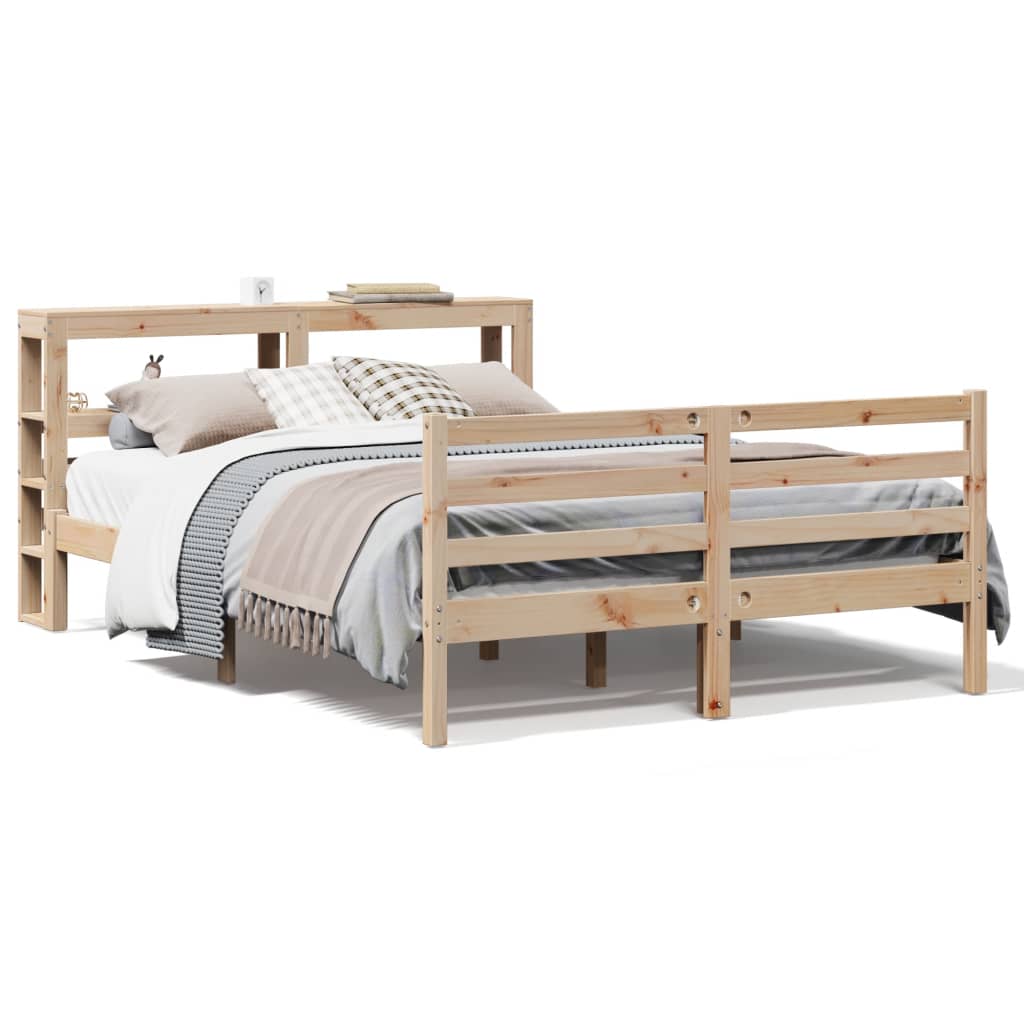 Bed Frame without Mattress 140x200 cm Solid Wood Pine