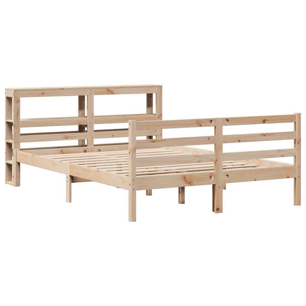 Bed Frame without Mattress 140x200 cm Solid Wood Pine