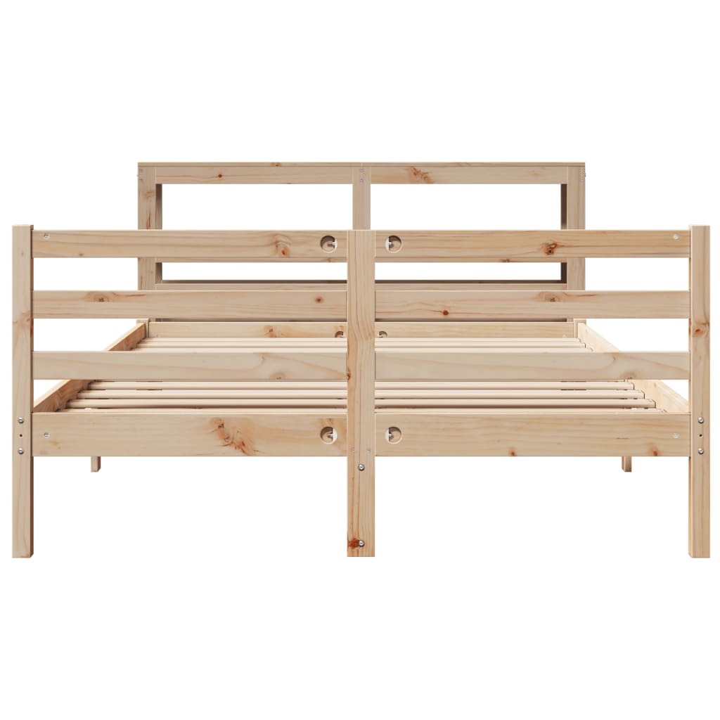 Bed Frame without Mattress 150x200 cm King Size Solid Wood Pine