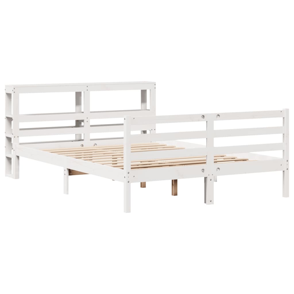 Bed Frame without Mattress White 160x200 cm Solid Wood Pine