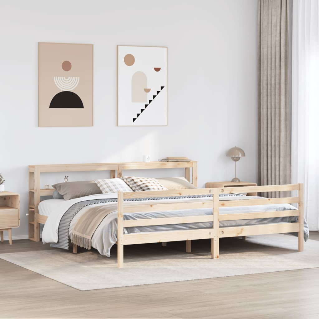 Bed Frame without Mattress 180x200 cm Super King Solid Wood Pine