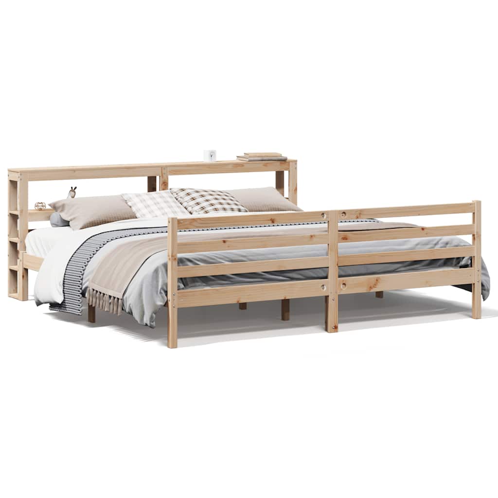 Bed Frame without Mattress 200x200 cm Solid Wood Pine