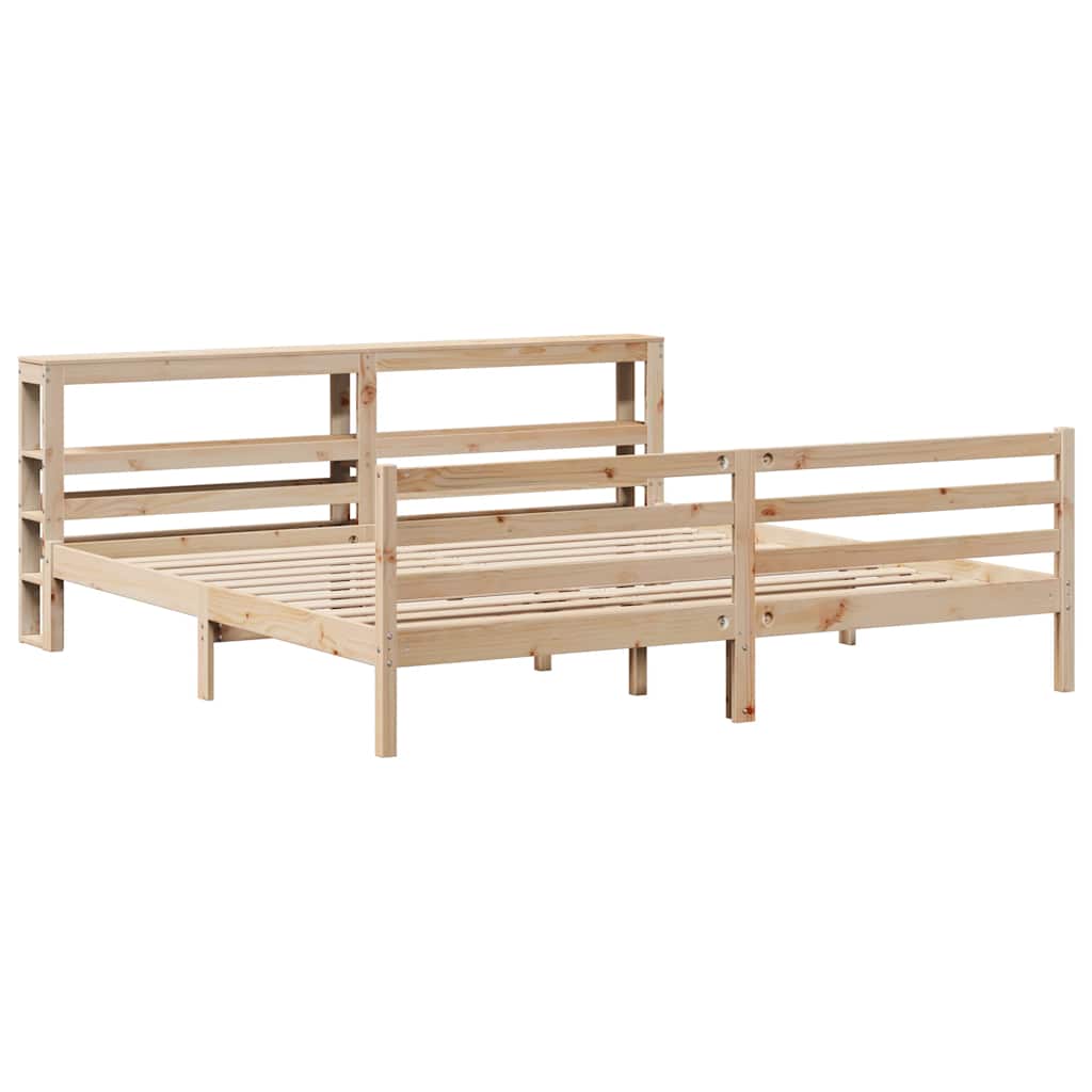 Bed Frame without Mattress 200x200 cm Solid Wood Pine