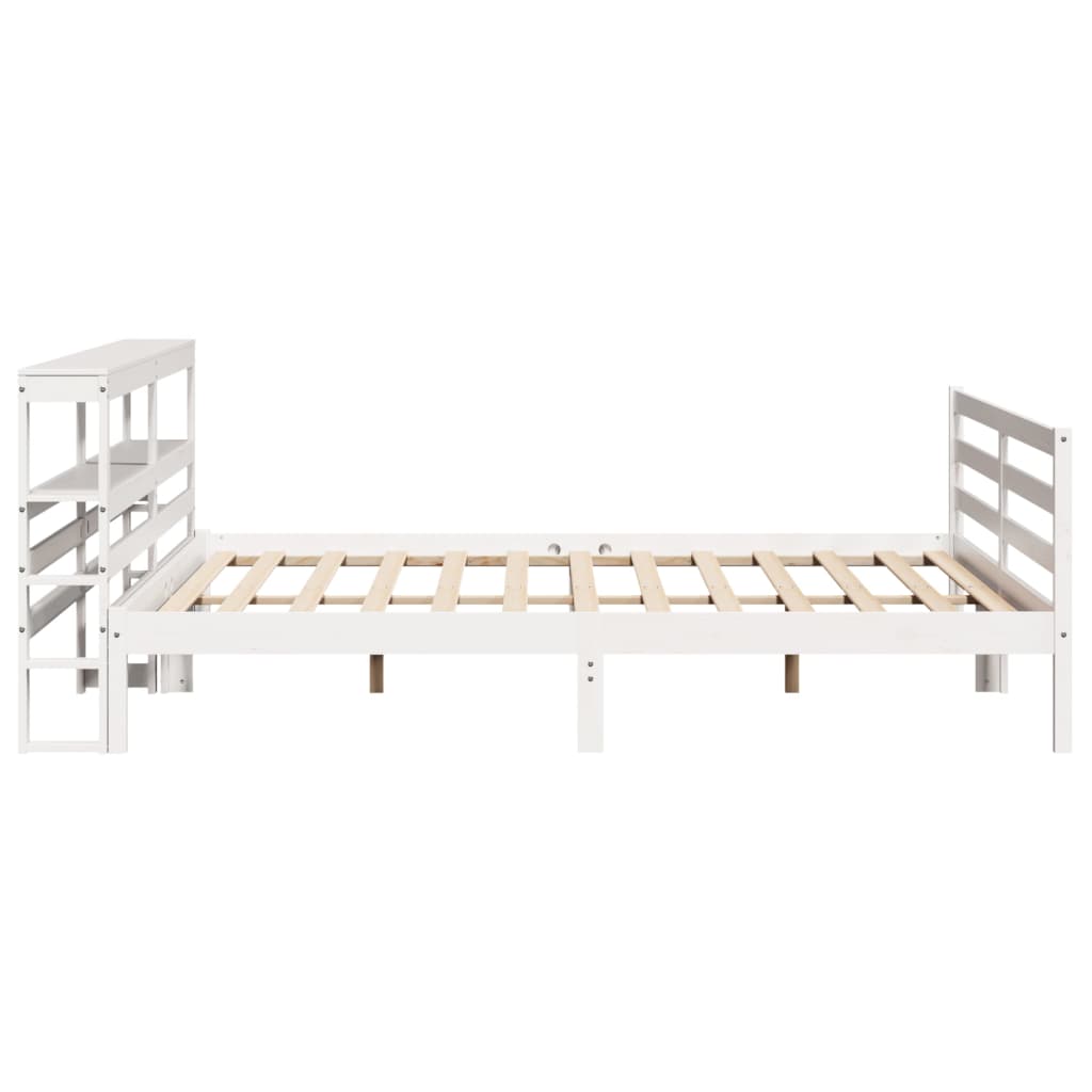Bed Frame without Mattress White 200x200 cm Solid Wood Pine