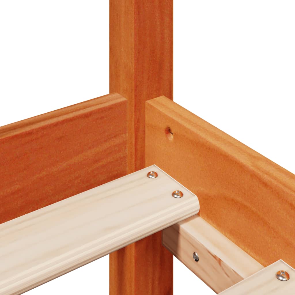 Bed Frame without Mattress Wax Brown 140x190 cm Solid Wood Pine