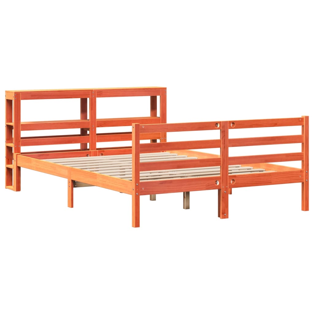 Bed Frame without Mattress Wax Brown 120x200 cm Solid Wood Pine