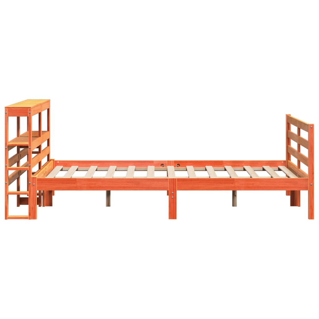 Bed Frame without Mattress Wax Brown 120x200 cm Solid Wood Pine