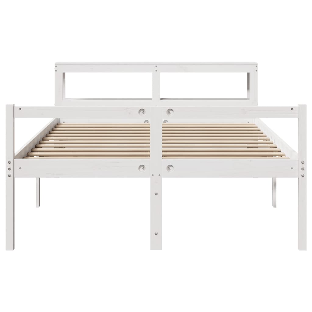 Senior Bed with Headboard without Mattress White 150x200 cm King Size