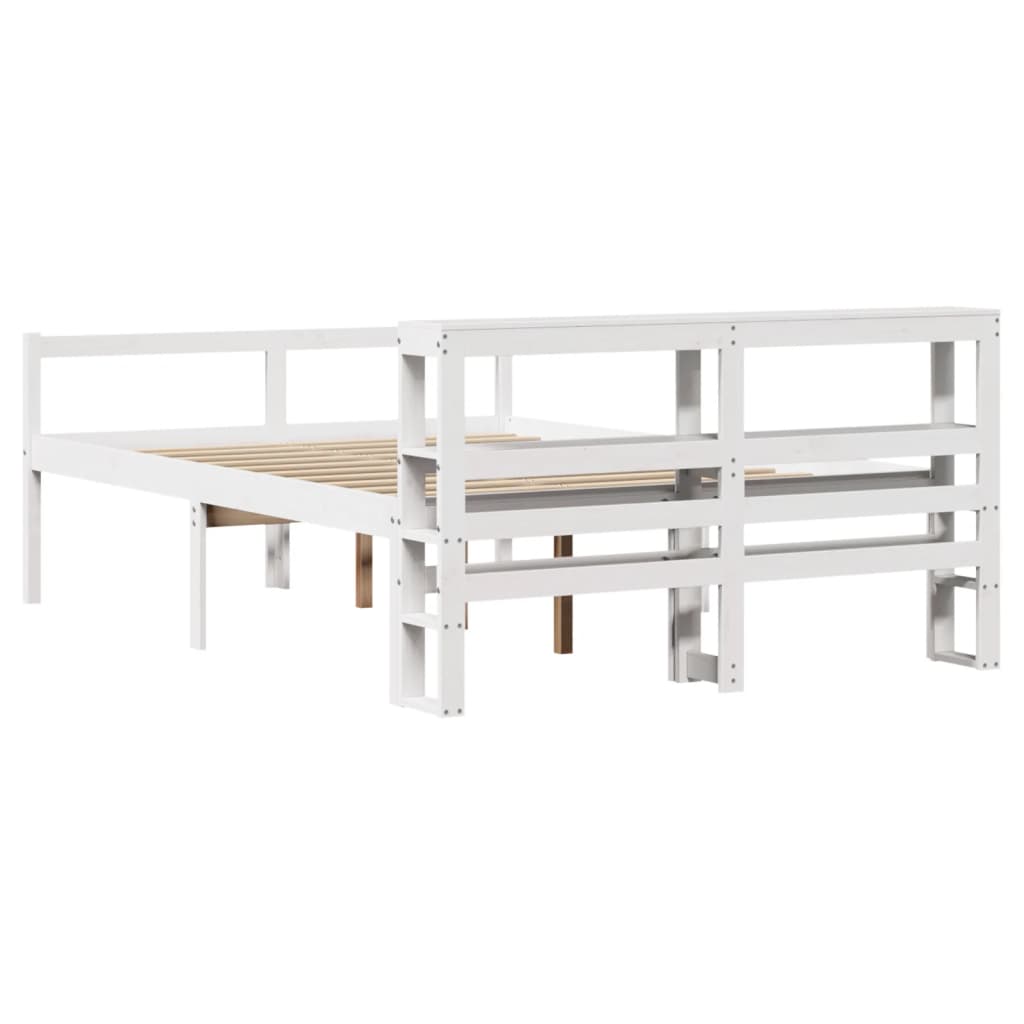 Senior Bed with Headboard without Mattress White 150x200 cm King Size