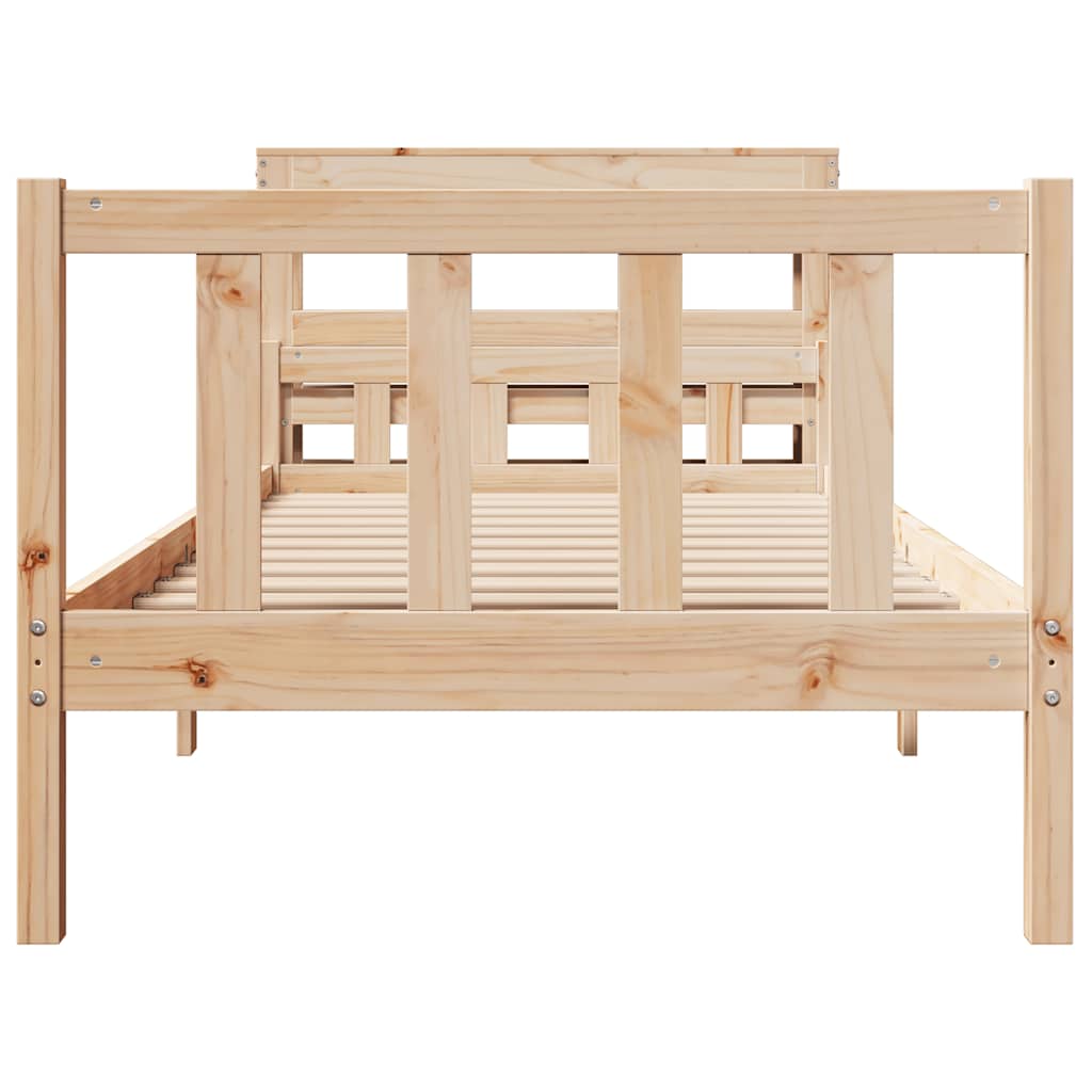 Bed Frame without Mattress 90x190 cm Single Solid Wood Pine
