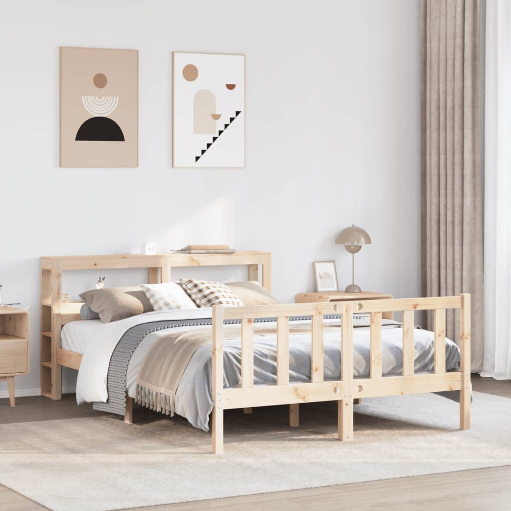 Bed Frame without Mattress 120x190 cm Small Double Solid Wood Pine