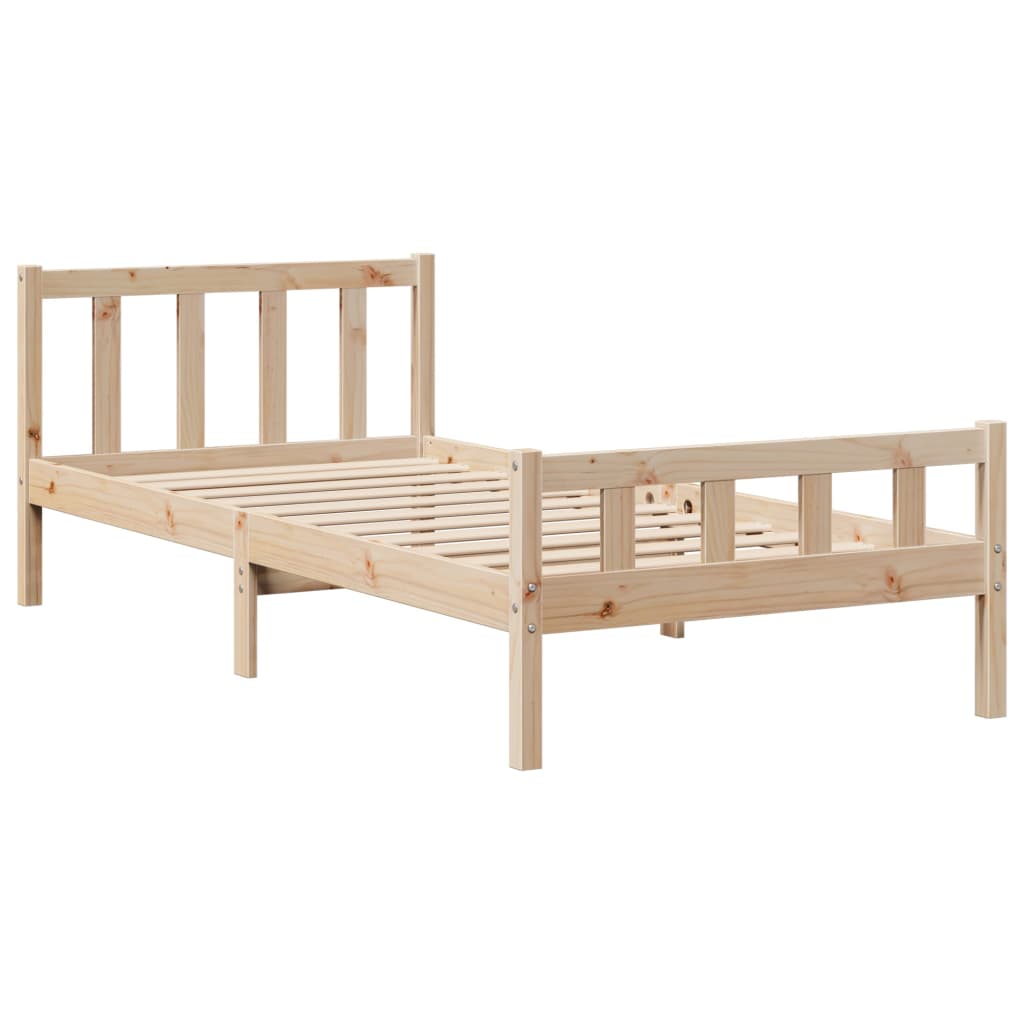 Bed Frame without Mattress 100x200 cm Solid Wood Pine