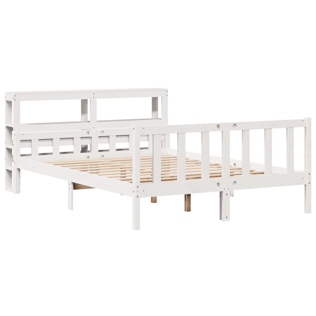 Bed Frame without Mattress White 160x200 cm Solid Wood Pine