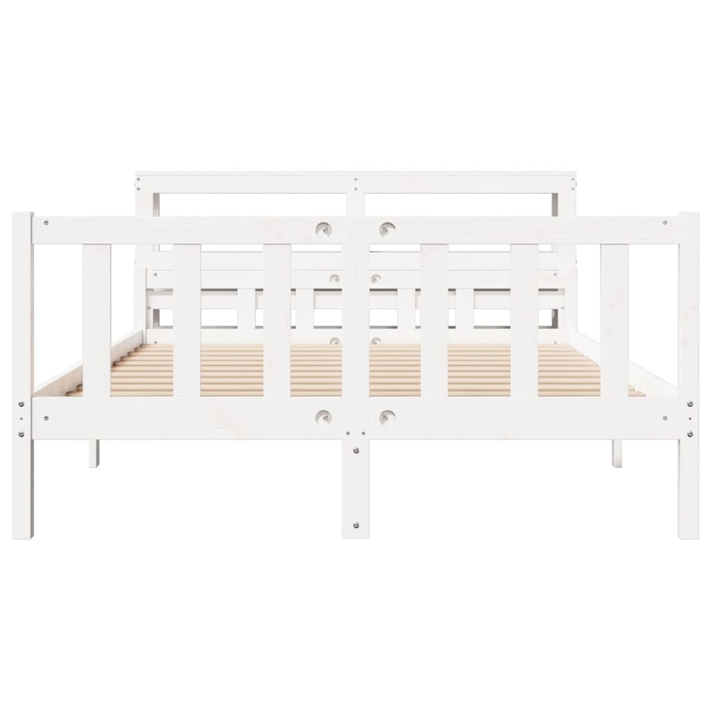 Bed Frame without Mattress White 160x200 cm Solid Wood Pine