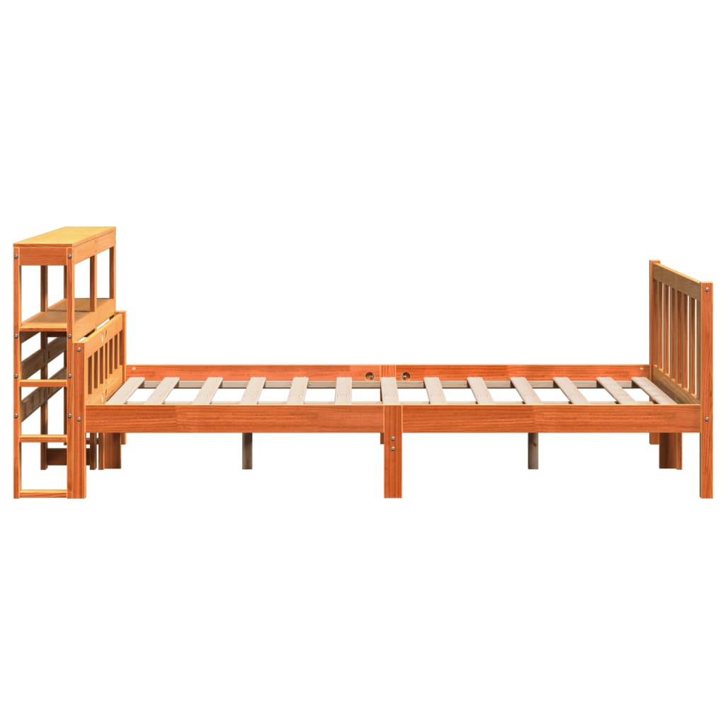 Bed Frame with Headboard without Mattress Wax Brown 150x200 cm King Size