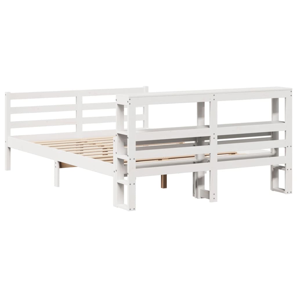 Bed Frame with Headboard without Mattress White 150x200 cm King Size
