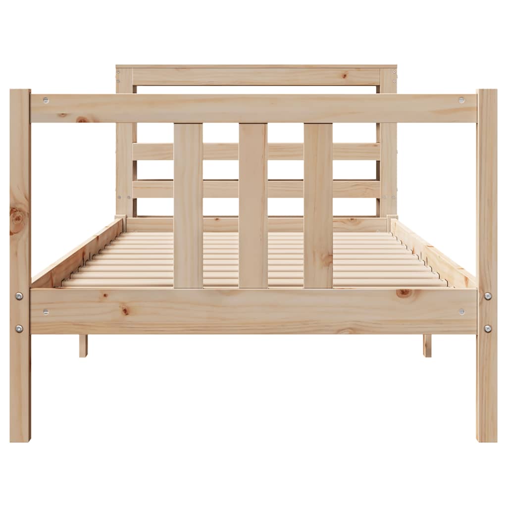 Bed Frame with Headboard without Mattress 75x190 cm Small Single